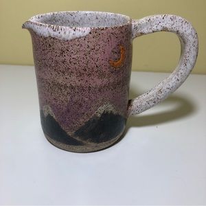 Handmade Pottery Large Handled Coffee Mug Signed Southwest Mountains Moon Studio